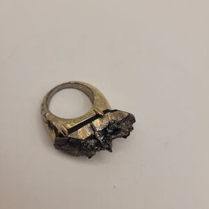 Unique Gold and Black Stone Ring